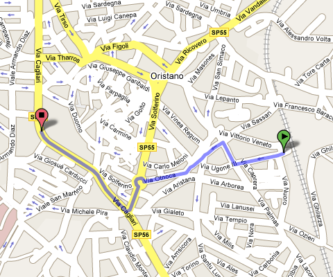 Mappa del percorso dalla Stazione a Piazza Aldo Moro 3